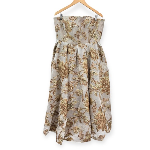 Mac Duggal Strapless Gold and Cream Dress - Picture 5 of 14